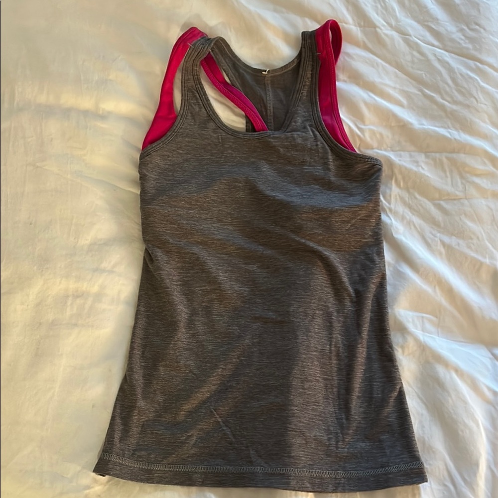 Lululemon Athletica Fitted Gray Cut Out Tank Top - no tag, fits 2-4